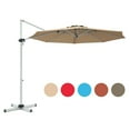 thumbnail image 2 of Costway 11' Patio Cantilever Offset Umbrella 360 degrees Rotation Aluminum Tilt Beige, 2 of 10