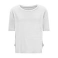 thumbnail image 3 of UQJfacai Workout Tops for Women Sport Athletic Yoga Running Gym Tees Summer Loose Crewneck Short Sleeve Crop Shirts S-2XL, 3 of 6