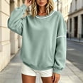 thumbnail image 3 of jehdhy Womens Striped Patchwork Sweatshirts Fall Winter Crew Neck Long Sleeve Shirts Fashion Casual Loose Pullover Tops, 3 of 7