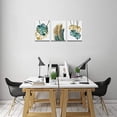thumbnail image 5 of Canvas Wall Art For Living Room Family Wall Decorations For Bedroom Kitchen Dining Room Wall Decor Abstract Painting Leaves Wall Pictures Artwork Office Canvas Art Prints Bathroom Home Decor 3 Piece, 5 of 6