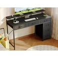 thumbnail image 2 of Computer Desk with LED Light Power Outlet and Type-C, 47 Inch Desk with Storage, Monitor Stand,39 inch, 2 of 3