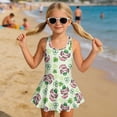thumbnail image 3 of Uourmeti Cartoon Axolotl Shamrock Heart Skirted One-Piece Swimsuit - Cute Quick Dry Swim Dress for Girls, Perfect for Beach & Pool Vacations, 3 of 8