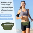 thumbnail image 4 of Unisex Fanny Pack Phone Bag Elastic Adjustable Waist Strap Multi Compartments Zipper Closure Outdoor Jogging Cycling Waist Bag-Army Green, 4 of 8