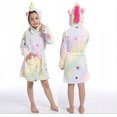 thumbnail image 1 of Albornoz con capucha de unicornio de Navidad para niños y niñas, bata de baño con estrella de arcoíris, pijamas de animales, camisón, ropa de dormir para niños, 1 of 2