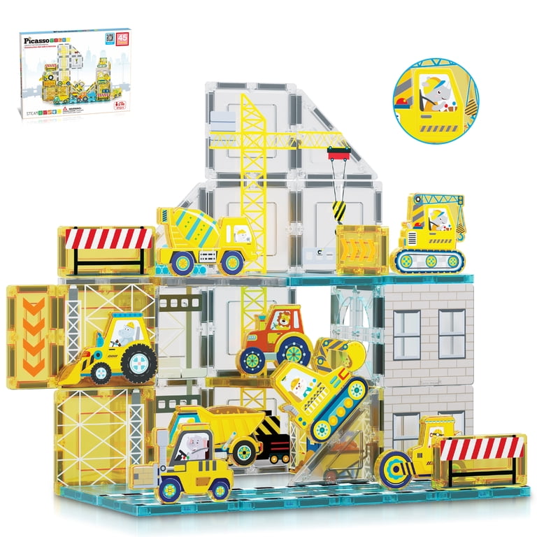 PicassoTiles Ensemble de 50 Pièces de Voiture de Course et Piste de Construction Éducatif en Blocs Magnétiques - Jeu de Construction Magnétique DIY avec 2 Voitures Éclairées - Kit d'Apprentissage STEM PicassoTiles Ensemble de 50 Pièces de Voiture de Course et Piste de Construction Éducatif en Blocs Magnétiques - Jeu de Construction Magnétique DIY avec 2 Voitures Éclairées - Kit d'Apprentissage STEM