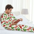 thumbnail image 6 of Pofeuu Strawberry Print Men's Long Sleeve Pajama Set Pijamas Para Hombres Pijamas Para Hombres Mens Pajamas Set-Medium, 6 of 7