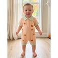 thumbnail image 4 of RUINIXCW Baby Boys Jumpsuit, Short Sleeve Stripes Pumpkin/Ghost Summer Romper Halloween Clothes, 4 of 9