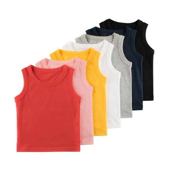 CHOYURME CHONYURM 7-Pack Toddler Boys Cotton Sleeveless Tank Tops,2-7T
