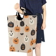 thumbnail image 4 of Yayeee Freestanding Laundry Hamper with Handle Collapsible Large Storage Basket for Clothes, Beige Halloween Pumpkin, 4 of 7