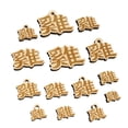 thumbnail image 1 of Chinese Character Symbol Rooster Wood Mini Charms Shapes DIY Craft Jewelry - No Hole - 14mm (26pcs), 1 of 7