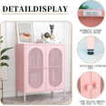 thumbnail image 5 of 2 Door Accent Cabinet,Metal Storage Cabinet with Adjustable Shelf,Buffet Sideboard for Bed Room,Living Room,Entryway,Hallway,Home,Hotel,Office,Garage,Kitchen,1 Removable Shelf., 5 of 17