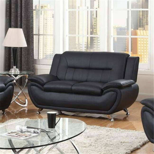 Faux Leather Sofa loveseat, Black Large