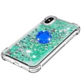 thumbnail image 4 of Funda para iPhone X/iPhone XS con Brillo Líquido Flotante, Purpurina, Parachoques y Anillo Giratorio Soporte, 4 of 5