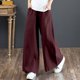 thumbnail image 3 of Pantalones de cargo Gibobby mujer elásticos transpirables de bolsillo sueltos de algodón y lino Morado XXL, 3 of 4