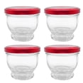 thumbnail image 1 of 4pcs Unique Glass Cup Transparent Yogurt Drinking Cup Simple Pudding Milk Cup for Home Kitchen Restaurant (100ml), 1 of 8