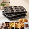 thumbnail image 4 of Kikcoin 3-Piece Muffin Pans & Donut Pan, Nonstick Baking Pan Set, Carbon Steel Bakeware Sets for Cupcakes, Donuts & Homemade Desserts, Oven Safe Up to 446℉, 4 of 9