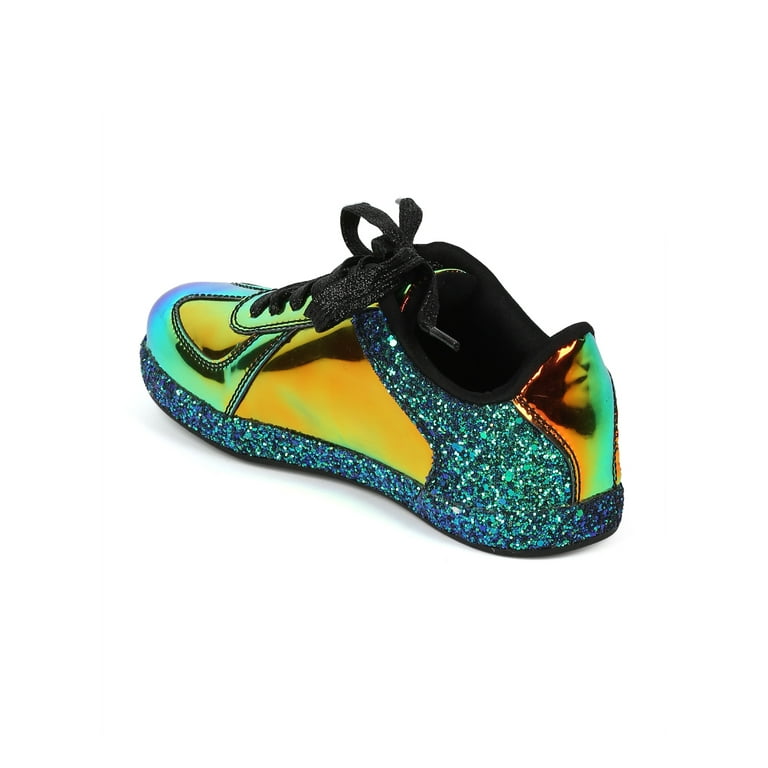 New Women Qupid Movement01 Glitter Encrusted Holographic Lace Up