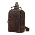 thumbnail image 4 of Bolso bandolera para hombre Mochi de una correa Mochi de pecho Estilo vintage Cuero Bolso impermeable Bolso de hombro Bolso de pecho para , marron oscuro Soledad Bolsos bandolera para hombre, 4 of 10