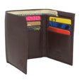 thumbnail image 5 of Cavelio Genuine Leather Mens RFID Blocking Slim Trifold Wallet Back ID Window with Gift Box Brown, 5 of 7
