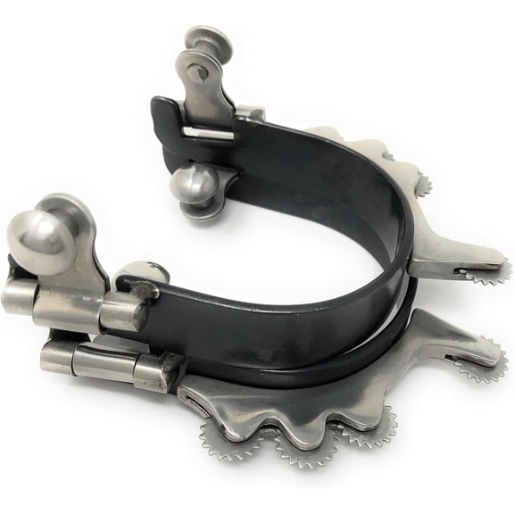 AJ Tack Ladies Black Horizontal Rowels Bumper Spurs
