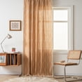 thumbnail image 2 of PixelForge Floral Linen Curtain, Farmhouse Curtain for Living Room, Light Filtering Rod Pocket, 1 Panel, Terracotta, 52"W x 84"L, 2 of 9
