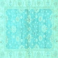 thumbnail image 1 of Ahgly Company Indoor Square Oriental Light Blue Modern Area Rugs, 3' Square, 1 of 4