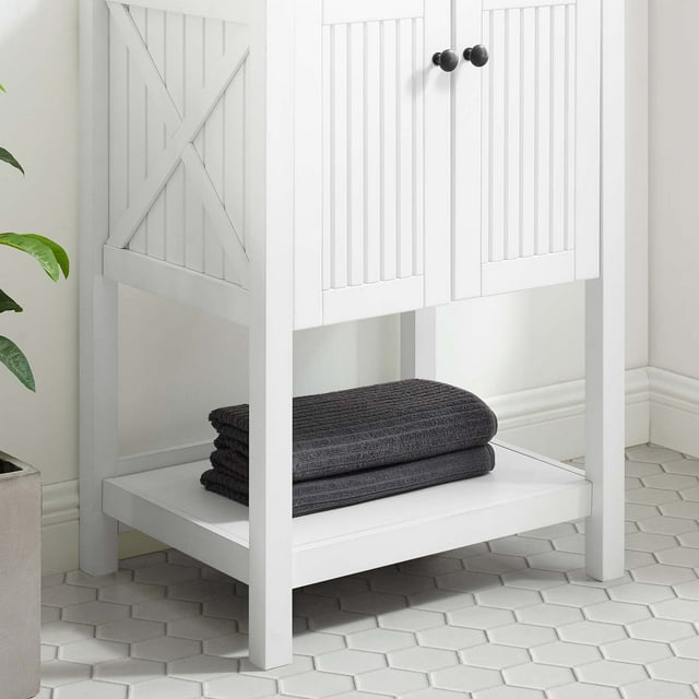 Modway Armoire de Salle de Bain à Vapeur 23 Pouces (Bassin d'Évier Non Inclus) en Blanc