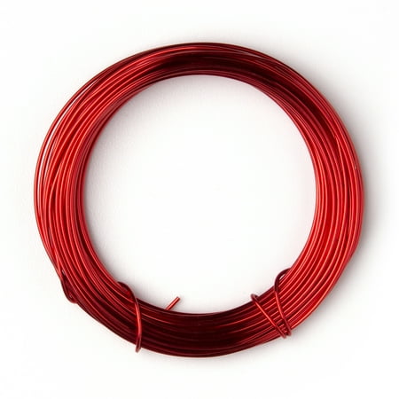 Cousin DIY Coated Copper Wire, Red Finish, 20 Gauge, 24 ft Roll