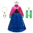 thumbnail image 2 of Anna Children Frozen Suitable Halloween Carnival Multiple Occasions Princess Cosplay Dress with Accessories Sets Multiple Styles, 2 of 5
