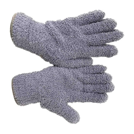 

1 Pair Grey Microfiber Dusting Gloves Gloves House Cleaning Reusable Fine Fiber Dust Removal Gloves Comfortable for