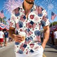 thumbnail image 6 of Leey-World 250 Anniversary Usa Shirt Mens Funny American Flag Shirts for Men: 4th of July Hawaiian Shirt Patriotic Button Down 250 Anniversary USA Outfits(Pink,S), 6 of 8