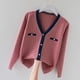 thumbnail image 3 of Suéter informal de cuello en V para mujer, ropa de moda para primavera e invierno, cárdigan elegante con contraste, blusa de oficina de manga larga, top suave y cómodo, 3 of 5