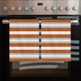 thumbnail image 2 of Burnt Orange Grey Stripe Kitchen Towels Set of 3, Water Absorbent Dish Towel, Minimalist Farmhouse Striped Decorative Hand Towels - Quick Drying Cloth for Cooking Baking, 18x28 Inch, 2 of 8