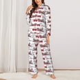 thumbnail image 2 of Hirioo Retro Train for Women's Pajama Sets 2 Piece Pjs Women's Long-Sleeved Pajama Set Button Down Sleepwear,S-XXL-Large, 2 of 7