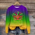 thumbnail image 5 of Yuwull Womens Mardi Gras Shirt Stripe Tuesday Tee Shirt New Orleans Carnival Party Long Sleeve Shirts Top, 5 of 5