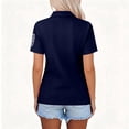 thumbnail image 3 of Women's American Flag Golf Shirts 4th of July Short Sleeve Performance Moisture Wicking Quick Dry USA Patriotic Polo Shirt, 3 of 4