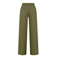thumbnail image 7 of Owordtank Women Summer Linen Beach Flowy Pants Lightweight Drawstring Waist Wide Leg Vacation Clothes with Pockets, 7 of 7
