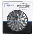 thumbnail image 3 of Mainstays 6-Setting Chrome Shower Head, 3.5" Face with Rub-Clean Nozzles, 3 of 15