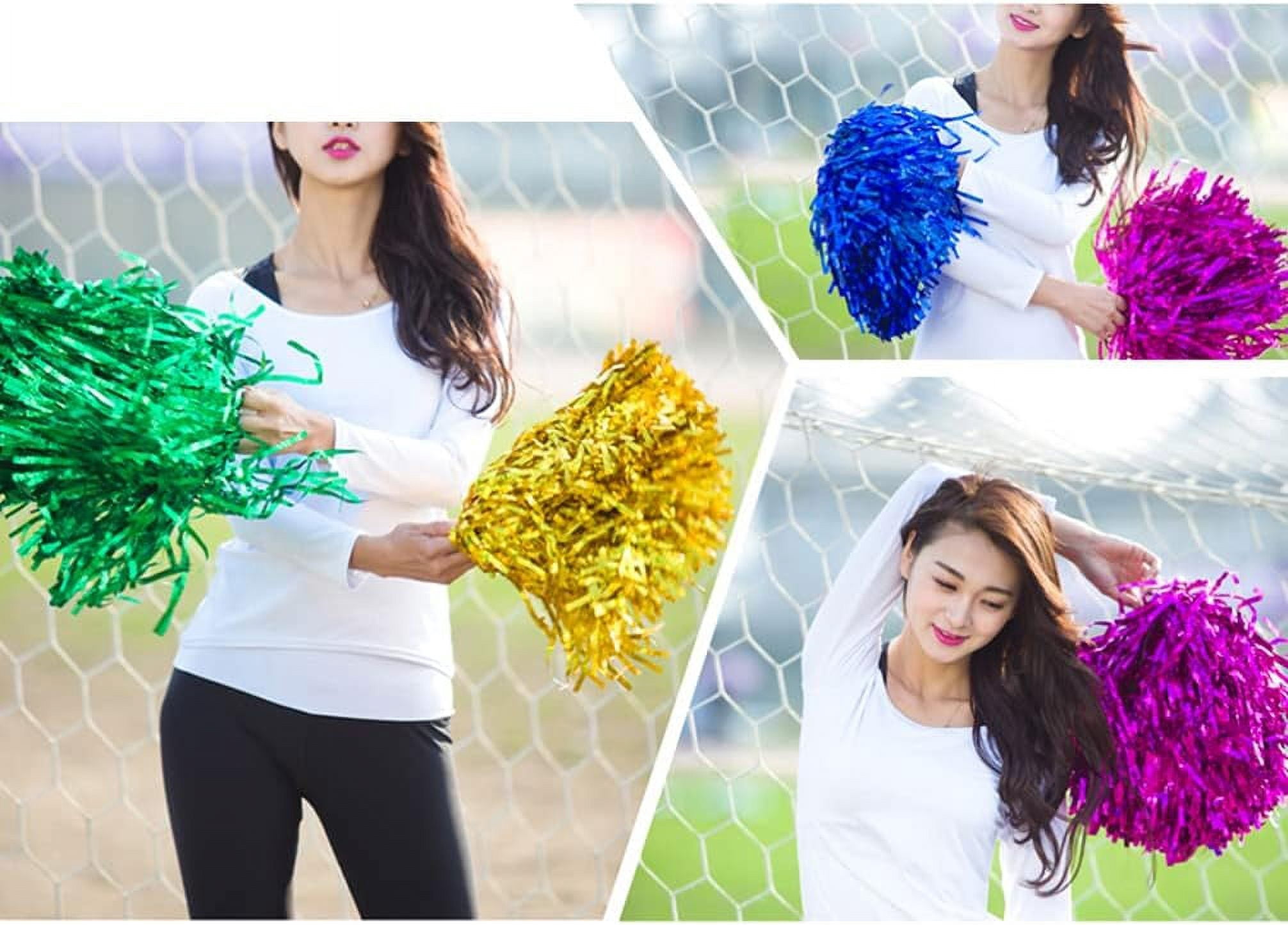 LINLIN 5 Pairs Cheerleading Pom Poms Hand Flowers Cheerleader Pompoms Cheering Hand Flowers for Sports Meeting Cheers Ball Game Dance Fancy Dress Night Party Assorted Color