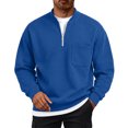 thumbnail image 2 of Trgacdwlo Mens Quarter Zip Fleece Sweatshirt Fuzzy Long Sleeve Pullover Men Solid Color Fall Winter Warm Sweatshirts Men with Pocket L, 2 of 6