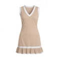 thumbnail image 4 of Bixock Summer Dresses for Women,Women's Casual Dresses V Neck Solid Color Sleeveless Tank Dresses High Waist A Line Vacation for Women with Pockets T-shirt Sundresses, 4 of 6
