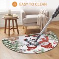 thumbnail image 6 of Half Circular Door Mat 24"x36", Snowman Christmas Large Absorbent Non Slip Front Entrance Rug, Balls Xmas Botanical Tree Diatomaceous Welcome Mat for Double Door Garage Living Room Entryway, 6 of 9