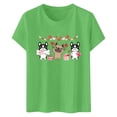 thumbnail image 5 of Tiweut Valentine's Shirts for Women Dog Graphic Cartoon Cute Short Sleeve Pullover Tops Crewneck Trendy Holiday Casual Tshirts,A-Light Green,2XL, 5 of 5