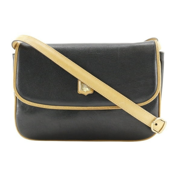 Pre-Owned CELINE Old Celine Shoulder Bag Clutch Calf Black A5 Snap Button Women's (Fair)