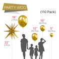 thumbnail image 2 of Globo PartyWoo Metallic Gold 110 unidades Star 55x12 30x10 20x12 cm, 2 of 9