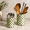 Pistachio Green, variant on Pistachio Green Checkered Capiz Shell Utensil Holder Set of 2