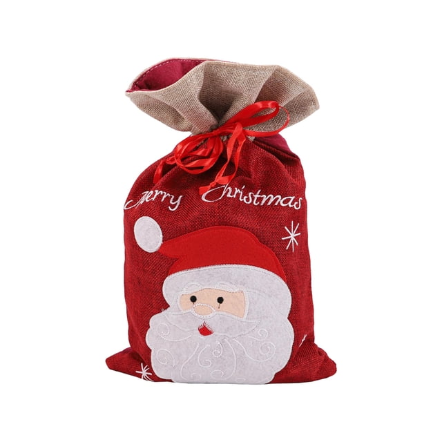 Christmas Gift Bags, Large Drawstring Gift Bags for Candy, Party Favors, Reusable Cloth Pouches with Festive Multicolor Patterns for Holiday Celebrations