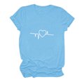 thumbnail image 6 of Zedker Summer Tops for Womens, Fashion Women's Heart Print Graphic Cute Tee Shirt Funny T Shirt Tops Sky Blue XXXL, 6 of 7