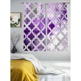 thumbnail image 3 of Purple Morocco Sheer Curtains 72 Inch Length 2 Panels Set, Rustic Country Smear Street Mottled Art Voile Window Treatment Rod Pocket Curtains Sheers Drapes for Bedroom/Living Room/Kitchen 52"x72"x2, 3 of 7