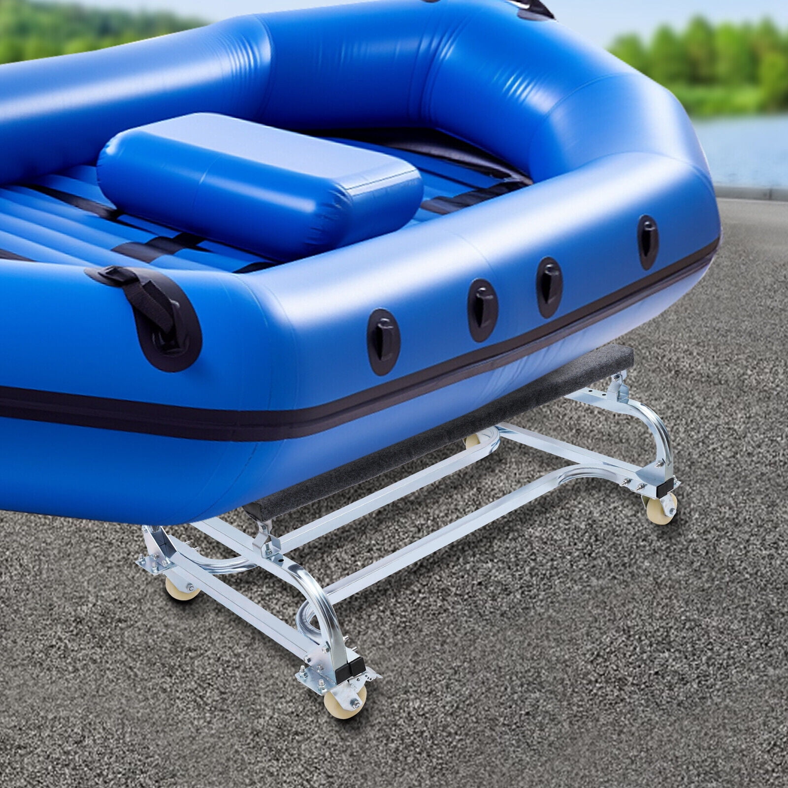 BY-18 Watercraft Cart 1000lb Capacity for jet skis, Inflatables Small Sailboat Trailer Silver Dock Slipway Cart